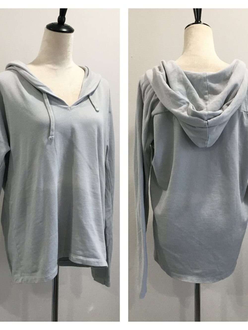 JAMES PERSE Gray Supima Cotton Long Sleeve Hoodie Pullover Shirt